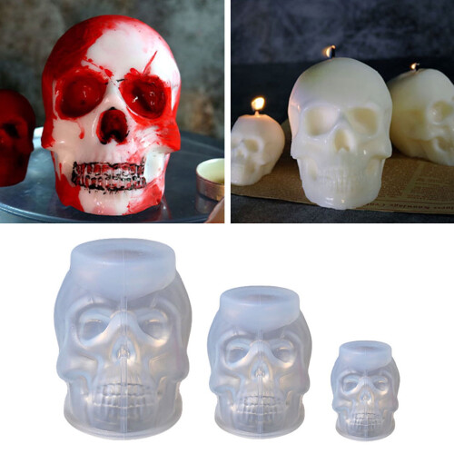 SUSUchens Halloween3D Καλούπι Ρητίνης Κρανίου DIY Χειροτεχνία Εποξειδικός Πηλός Κερί Κερί 1