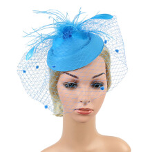 Hata Mór Mogaill do Mhná le Cleite, Hata Barr Fascinator, Gorm Éadrom