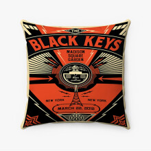 AIVO The Black Keys Obey Capa de Almofada Personalizada Quadrada em Poliéster Fiado, Almofada Decorativa para Cama, Sofá, Decoração para Casa