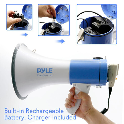 Φορητό ηχείο μεγάφωνο PylePro50Watt3600Yard Sound Range, μπλε 2