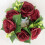 Coroa de Velas Pequena em Formato de Guirlanda, 25cm/9,8 polegadas - Decoração Floral Artificial com Rosas Vermelhas Vinho - Centros de Mesa e 4