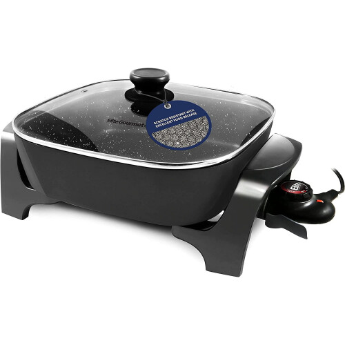 Ηλεκτρικό τηγάνι 12"x12"x3,2" (7,5Qt.) ανθεκτικό στις γρατσουνιές, κατάλληλο για