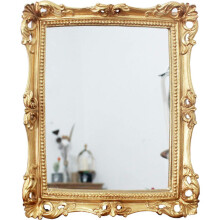 Vintage-Dekorationsspiegel, quadratischer Wand- und Tischspiegel in Antikgold (24 x 28 cm)