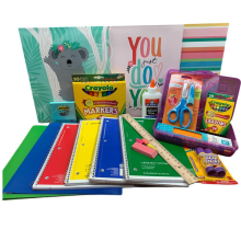 Kit de material escolar para o 1º ao 4º ano - Pastas, cadernos, lápis, cola em bastão, canetinhas, régua, tesoura, borrachas (Urso Koala)
