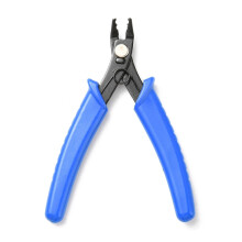 Pince à sertir en acier au carbone n 45 pour perles à sertir, avec poignées en plastique, bleue, 129,5 x 86 x 8,6 mm