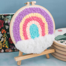 Xubond Crochet Yarn Home DIY Poke Crewel Embroidery Material Lovely Design Decorative Handmade Gift fabric Knitting