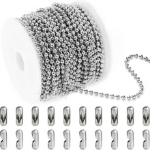 Stainless steel ball chain with 20 matching connectors