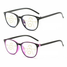 Gleitsichtbrille für Damen und Herren, Blaulichtfilter, Lesebrille, Schwarz, Stärke 2,5x