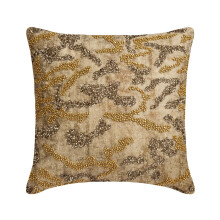 Fețe de pernă HomeCentric Gold 45x45 cm, folie Jacquard și mărgele, stil abstract modern - We R Golden