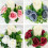 Coroa de Velas Pequena em Formato de Guirlanda, 25cm/9,8 polegadas - Decoração Floral Artificial com Rosas Vermelhas Vinho - Centros de Mesa e 6
