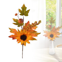 Bouquet Lus na Gréine san Fhómhar Pacáiste 3, Bláthanna Saorga an Fhómhair, Maisiúcháin Nollag Réalaíocha Oíche Shamhna do Chóisir Baile