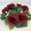 Coroa de Velas Pequena em Formato de Guirlanda, 25cm/9,8 polegadas - Decoração Floral Artificial com Rosas Vermelhas Vinho - Centros de Mesa e 3