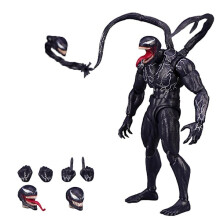 Figura de ação colecionável do Venom da Marvel Legends com peças pequenas de reposição para fãs.