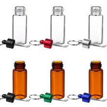 Confezione da 6 bottiglie di vetro trasparenti impermeabili, bottiglie marroni con cucchiaio, mini bottiglie di vetro