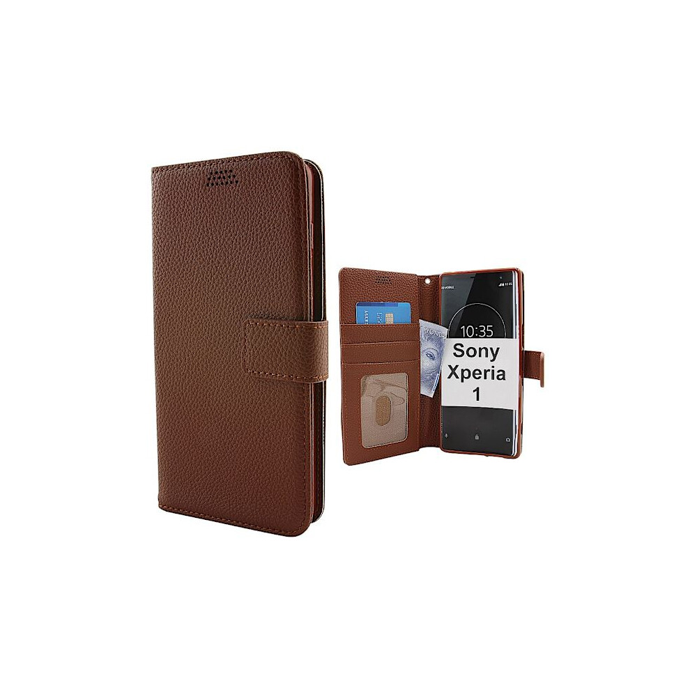 New Standcase Wallet Compatible With Sony Xperia 1 (J9110) Brown 9048212700753