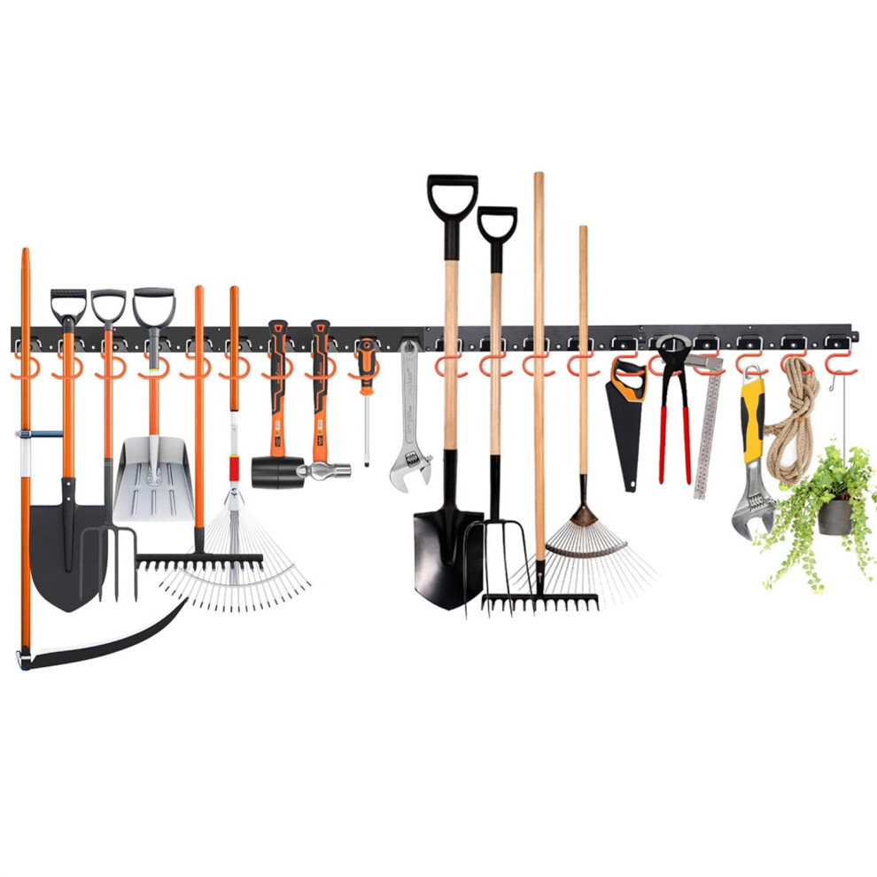 Xdovet 64 Â Wall Mount Tool Storage Rack - Broom Organizer - Garage Heavy Storage Tool Racks 9048212701330