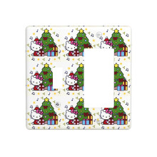Maisíocht Painéal Balla Priontáilte Nollag Hello Kitty, Comhoiriúnach le Lasc, Ábhar PC 4.5x4.5 orlach, do Sheomra Leapa Baile agus Cistin