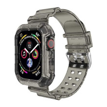 Compatibel met Apple Watch 42/44/45 mm. Schokbestendige en transparante armband.