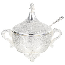 Sucrier vintage en verre Eease avec couvercle et cuillères, pot à sel et poivre - Cadeau de pendaison de crémaillère