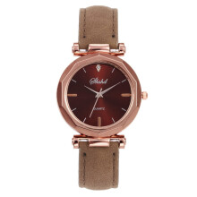 TOFOTL Damenuhren Luxus Analog Quarz Kristall Armbanduhr Modische Leder Casual Uhr