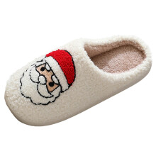 Scarpe da uomo, pantofole da casa in cotone, calde e comode, con stampa di Babbo Natale, pantofole da coppia in cotone