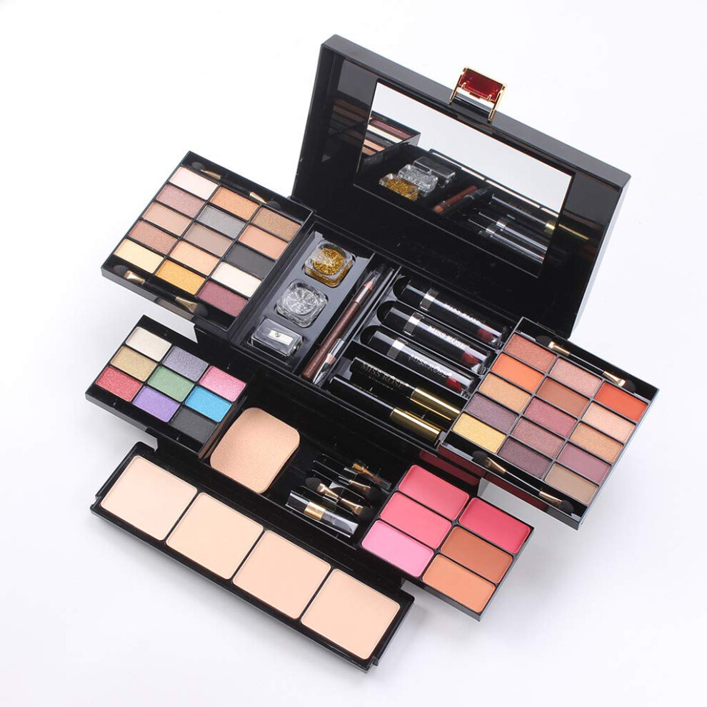 18 Color Eyeshadow Palette with Waterproof Glitter, Matte and Shimmer Longwear Formula