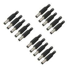 15 pezzi Connettore maschio da 5,5 mm x 2,5 mm per alimentazione CC, adattatore/presa, connettore