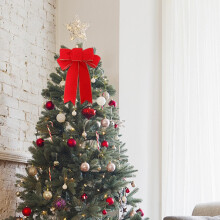 NAZISHW6Pack Rode kransstrikken voor kerstversiering buiten, gestreepte linten voor knutselwerkjes, kerstcadeaus, cadeauverpakking