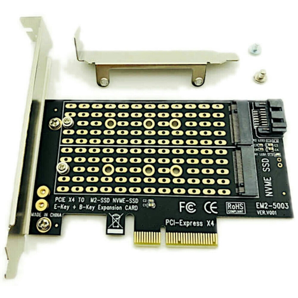 For 2X Pcie To M2/M.2 Adapter M.2 Ngff To Desktop Pcie X4 X8 X16 Nvme Sata Dual Ssd Pci Express Adapter Card 9048212746478