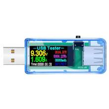 ckepdyeh USB-Tester DC Digitalvoltmeter Amperemeter Spannungsmesser Detektor Mobile Power Charger Indicator Blau