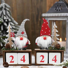 Calendar de Crăciun din lemn Ozmmyan2 buc pentru decorațiuni pentru vârstnici, calendar din lemn, numărătoare inversă, oferte de Crăciun,