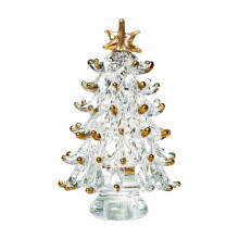 Mini julgransprydnader i glas Små julgransfigurer i glas, mini-vinterfigurer för pyssel, julfestdekorationer 3,6 cm