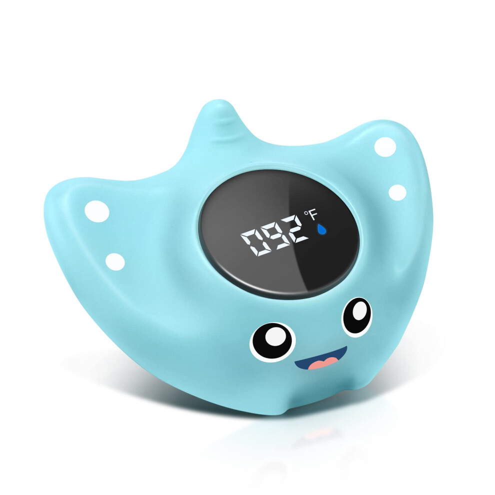 Baby Bath Thermometer - Floating Safety Bathtub Thermometer with Mute Visual Alert, Compatible with Infant Bath Toys, Gift for Mom & Newborn