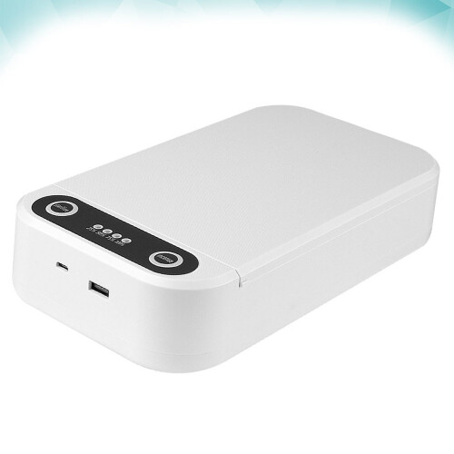 Mizh 1pc UV Sterilizer Case with Wireless Charging Cable, Compatible with [Device Model] (White, Wireless Charging Not Supported) 1