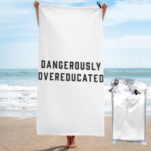 Farligt overuddannet - Universitetsuddannet ph.d. Strandhåndklæde i mikrofiber, blødt strandtæppe til parade, svømning, yoga, kvinder og mænd
