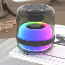 Imréiteach! Fearais Chliste Solas Gloine Análaithe LED Ildaite Cás Trédhearcach Fuaim Bluetooth Fo-fhuaimeoir Trom Lasmuigh Fuaim Bluetooth