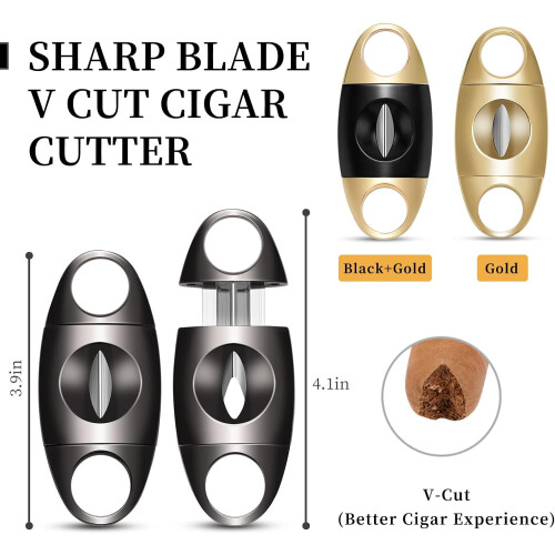 Κόφτης πούρων V-Cut, από ανοξείδωτο ατσάλι συμβατός με ψαλίδι πούρων γκιλοτίνας με 1