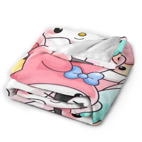 Hello Kitty Cartoon Throw Κουβέρτα με Κουβέρτα σε Στυλ Κρεβατιού, Διακόσμηση Δωματίου, 1