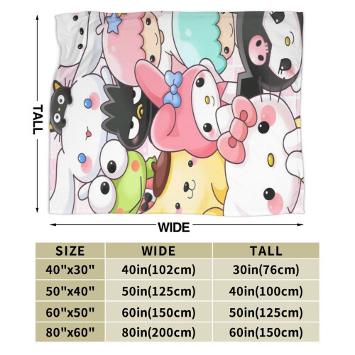 Hello Kitty Cartoon Throw Κουβέρτα με Κουβέρτα σε Στυλ Κρεβατιού, Διακόσμηση Δωματίου, 2