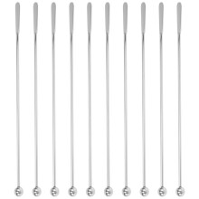 10 st. Swizzle-pinnar i metall - rostfritt stål för cocktail- och kaffeblandning, 7,5 tum, 10-pack