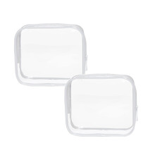 Xubond Kitchen Essentials, transparante make-uptas, goedgekeurd toilettasje (formaat kwart) voor dames, reis- en voedselbewaartas, wit, plastic