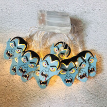 YiFudd Halloween-Totenkopf-Lichterkette zum Aufhängen, 20 LEDs