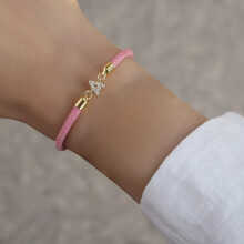 Pulseira feminina com pingente de inicial da nova marca, cravejada com zircônias cúbicas (AZ), ajustável, em cordão, joia para presentear. LJQ