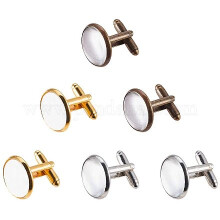 DIY Manchetknopen van messing en glazen cabochons in diverse kleuren, 16,5 x 8,5 x 1,6 cm