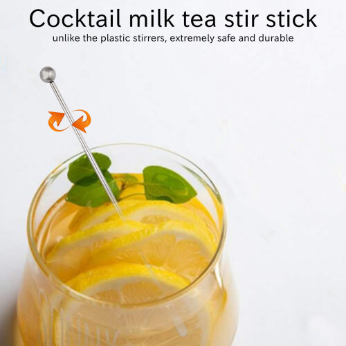 10 τεμάχια μεταλλικά - ανοξείδωτα Swizzle Sticks αναδευτήρες καφέ για κοκτέιλ, χυμό 2