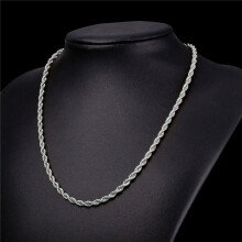 Stainless Steel5mm Rope Chain Necklace18to30Inches Gold or Rhodium Options
