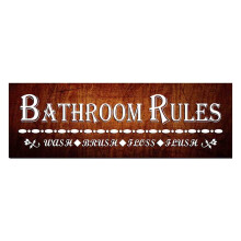 Begine Pendant Decoration Clearance,Bathroom Rules Bathroom Wall Wooden Sign [Triangular Hook],1X Bathroom Wall Wooden Sign Decoration