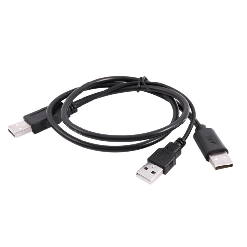2x USB2.0 τύπου A αρσενικό σε διπλό USB A αρσενικό και καλώδιο διαχωριστή, μαύρο 1