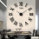 3D Large Wall Clock DIY Acrylic Mirror Decal, 37 inch (90cm), Multiple Styles, Silver - Home Decor 3