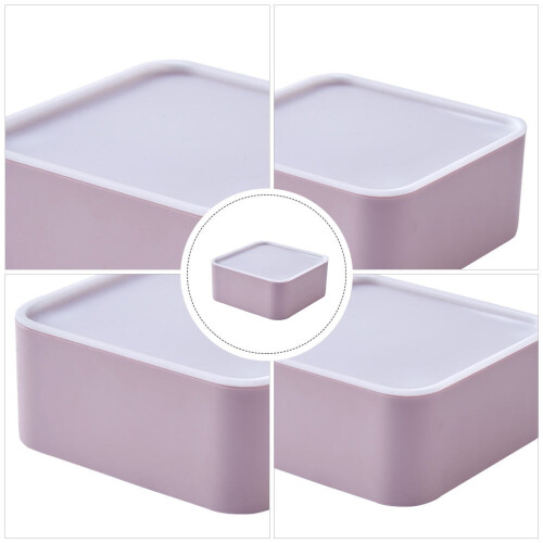 Storage Box Glove Case Plastic Compact Multi-purpose Drawer Sundries Clear Toy Bin Stackable 3 PCS 2